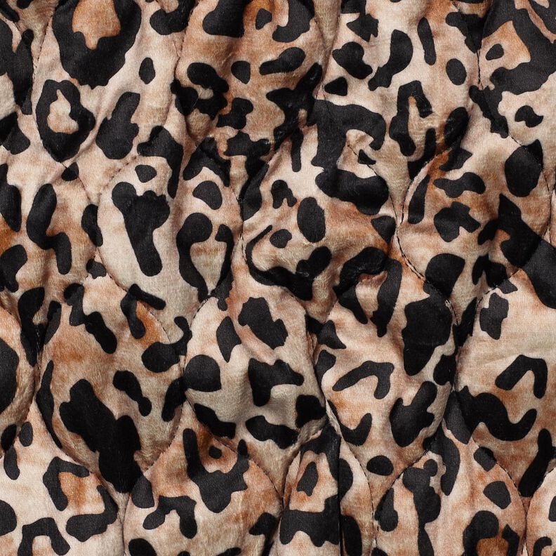 Prošívaná látka Digitální leopardí tisk – světle hnědá/černá, image number 2