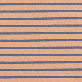 Bavlněn&yacute; žerzej &uacute;zk&eacute; a &scaron;irok&eacute; proužky &ndash; měden&aacute;/dž&iacute;nově modr&aacute;, 