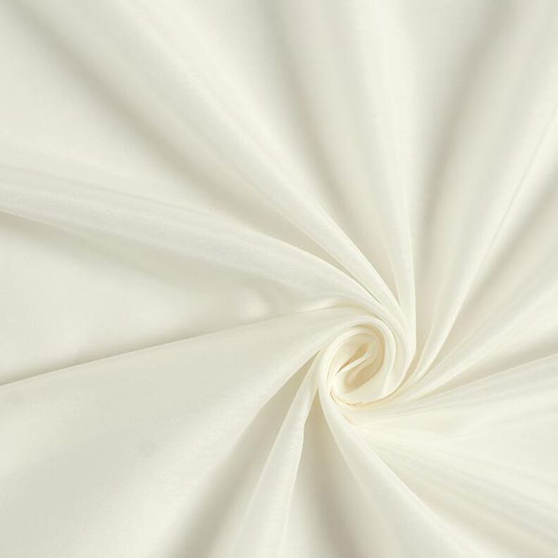 Velmi lehký voál z bavlněné a hedvábné tkaniny – vlněná bílá,  image number 1
