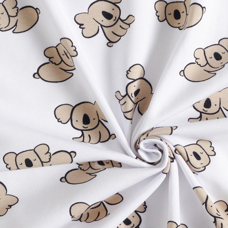 GOTS Bavlněný žerzej Koala | Poppy Fabrics – bílá/mandlová,  image number 3