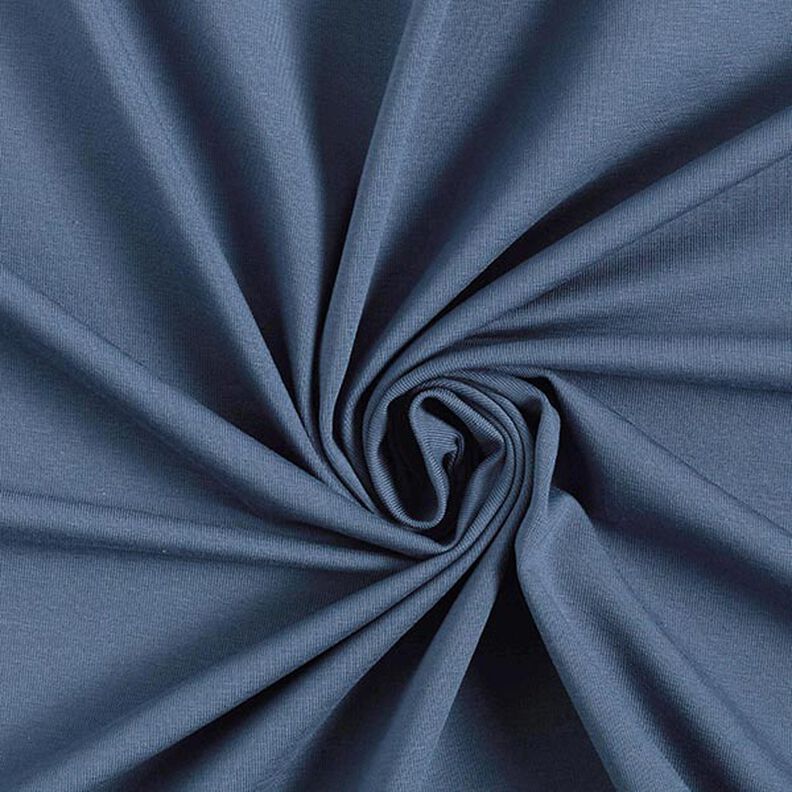 Bavlněný žerzej Medium jednobarevný – džínově modrá,  image number 1