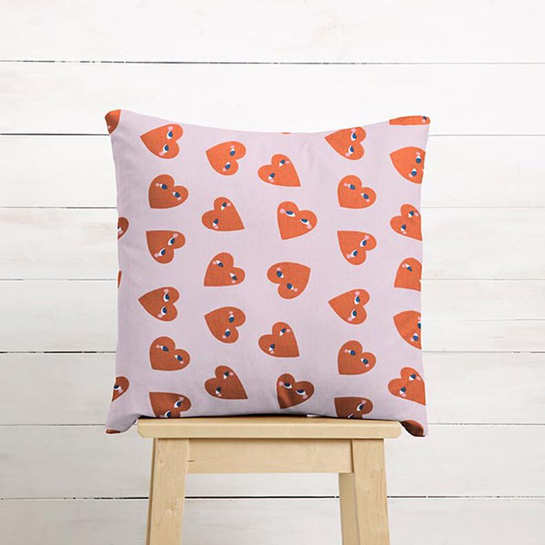 Bavlněná látka Kreton Velká srdce – rose/červená,  image number 6