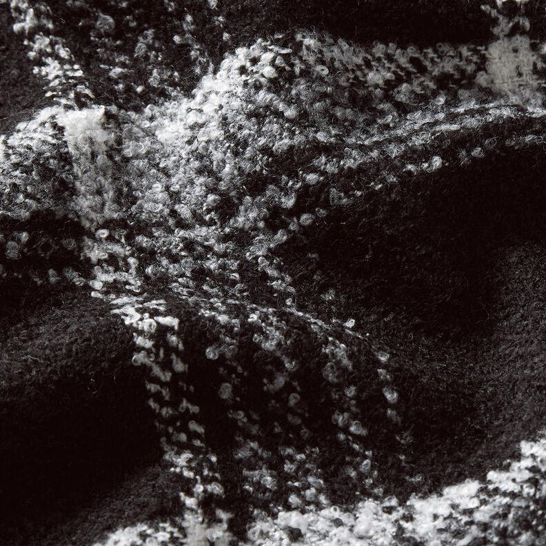 Látka na kabáty Boulcé kostka – černá/bílá,  image number 6