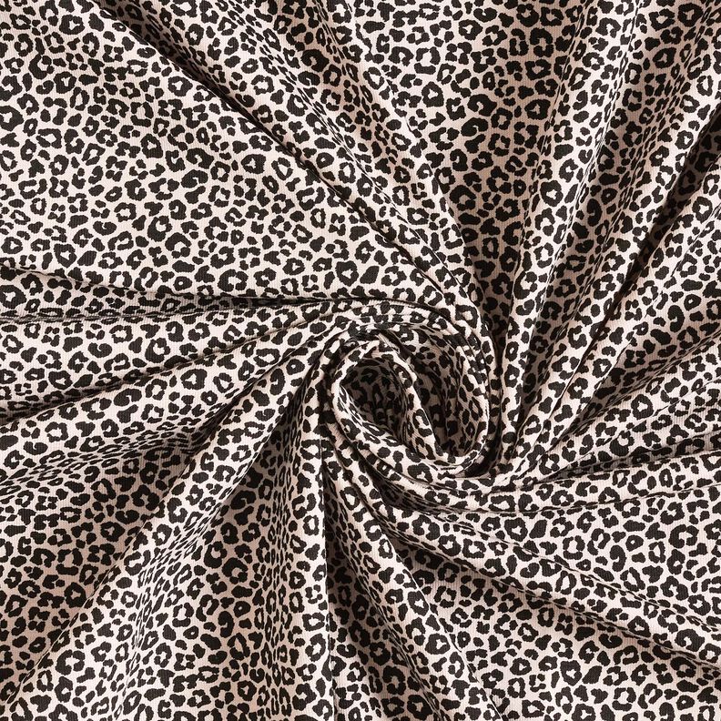 Bavlněný žerzej mini leopardí potisk – přírodni/černá,  image number 3
