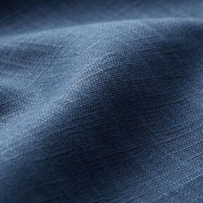 Lněná látka Ramie mix medium – džínově modrá, 