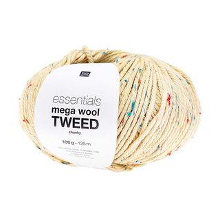 Essentials Mega Wool Tweed Chunky| Rico Design – vlněná bílá, 