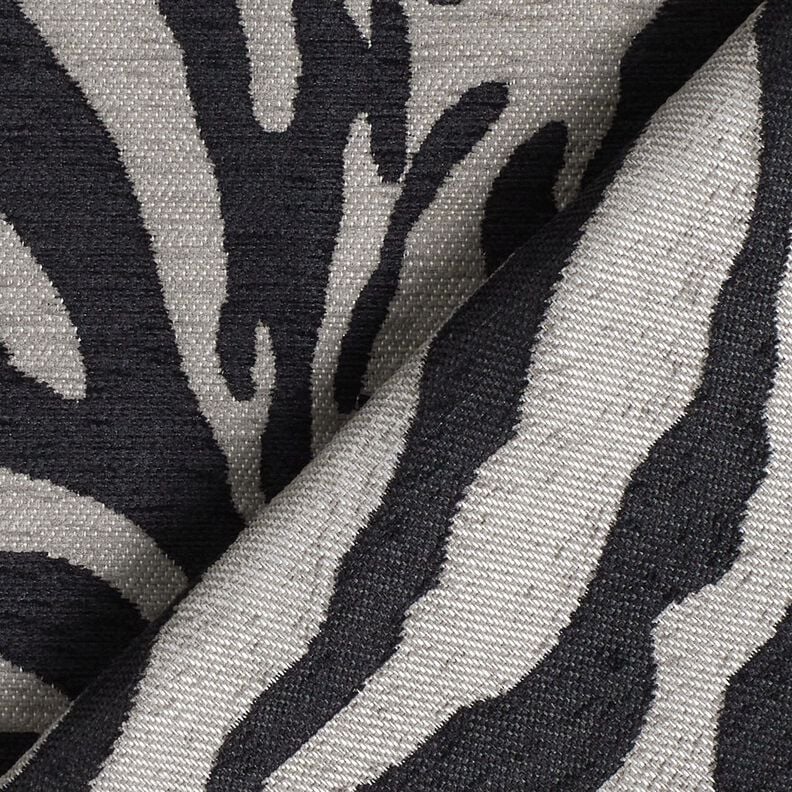 Čalounická látka Žakár Zebra – černá/šedá,  image number 4
