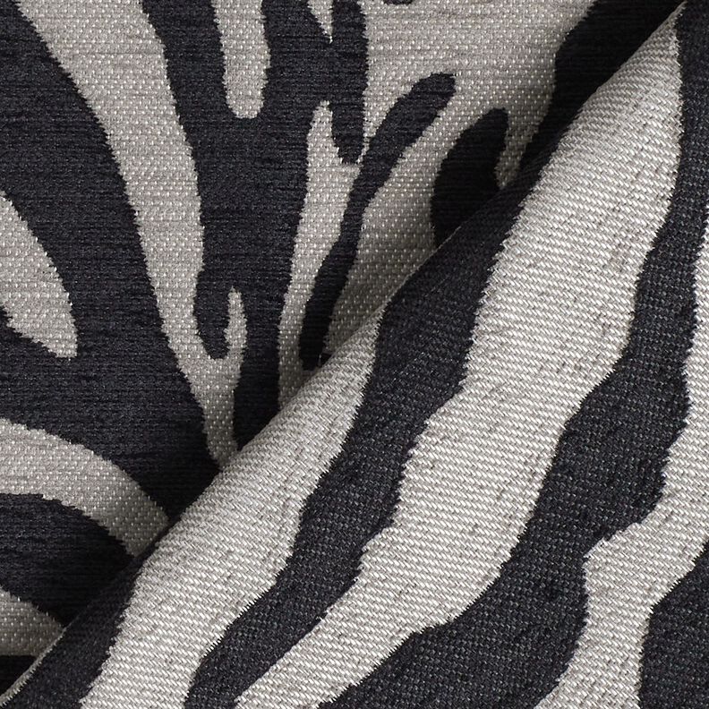 Čalounická látka Žakár Zebra – černá/šedá, image number 4