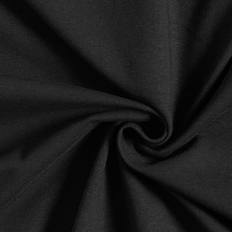 Bavlněn&yacute; žerzej Medium jednobarevn&yacute; &ndash; čern&aacute; | Zbytek 50cm,  image number 1