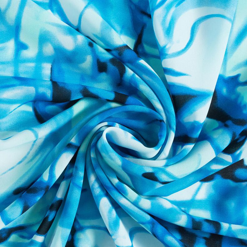 Šifon závany mlhy – brilantní modrá,  image number 3
