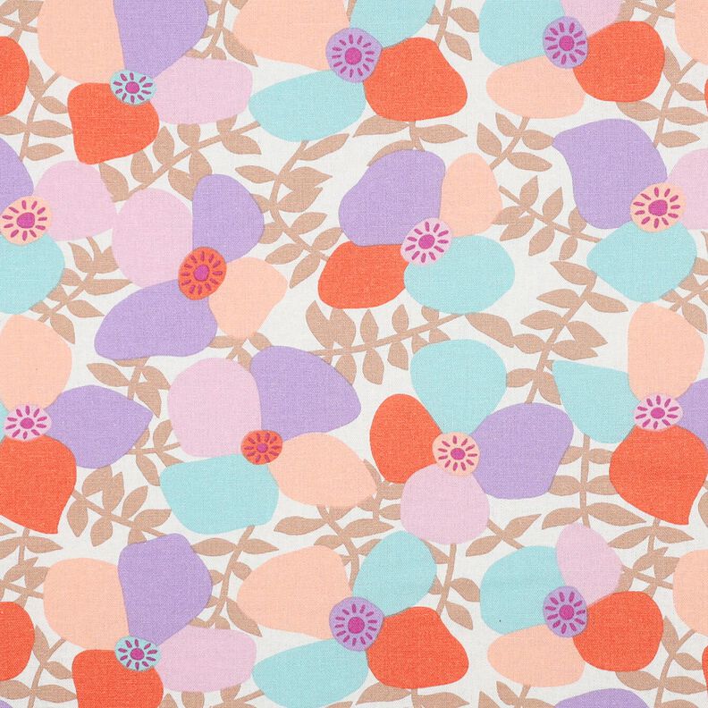 Směs vizkózy a lnu Lema Poppies | Nerida Hansen – vlněná bílá/eukalyptová,  image number 1