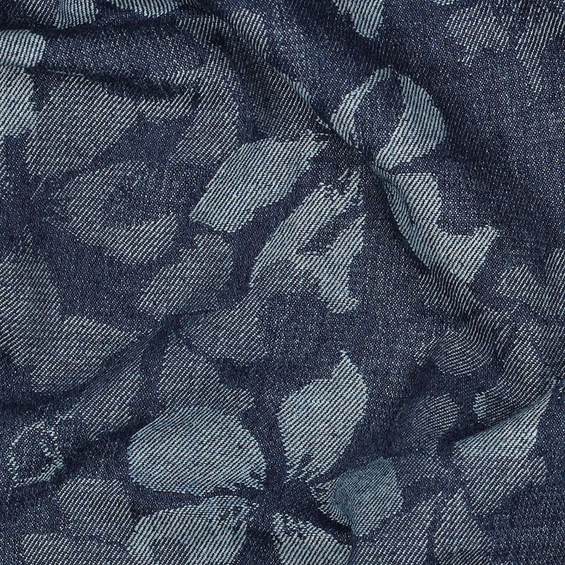 Denim bavlna mix květiny – džínově modrá,  image number 2