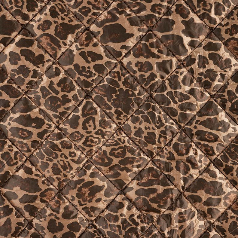 Prošívaná látka Diamanty a Lev – mocca/tmavě hnědá, image number 1