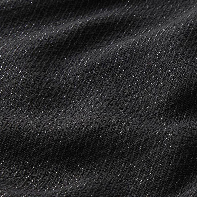 Kostýmová tkanina s třpytivou diagonální strukturou – černá,  image number 2