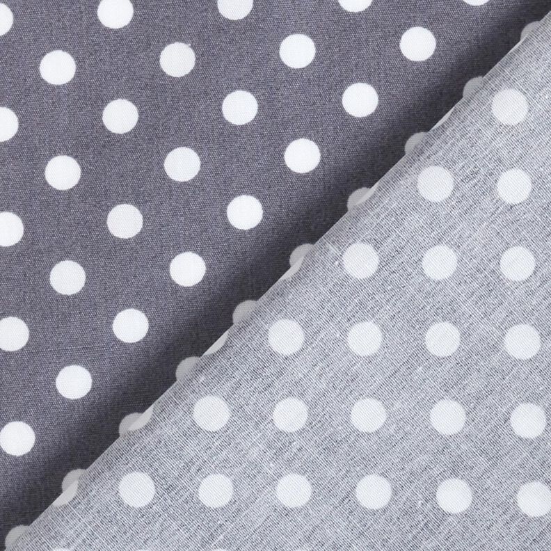 Bavlněný popelín Polka Dots – břidlicově šedá/bílá,  image number 4