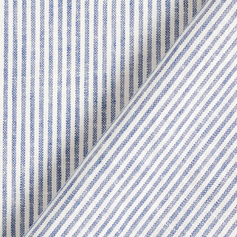 Směs lnu a bavlny proužek úzký – džínově modrá/vlněná bílá,  image number 4