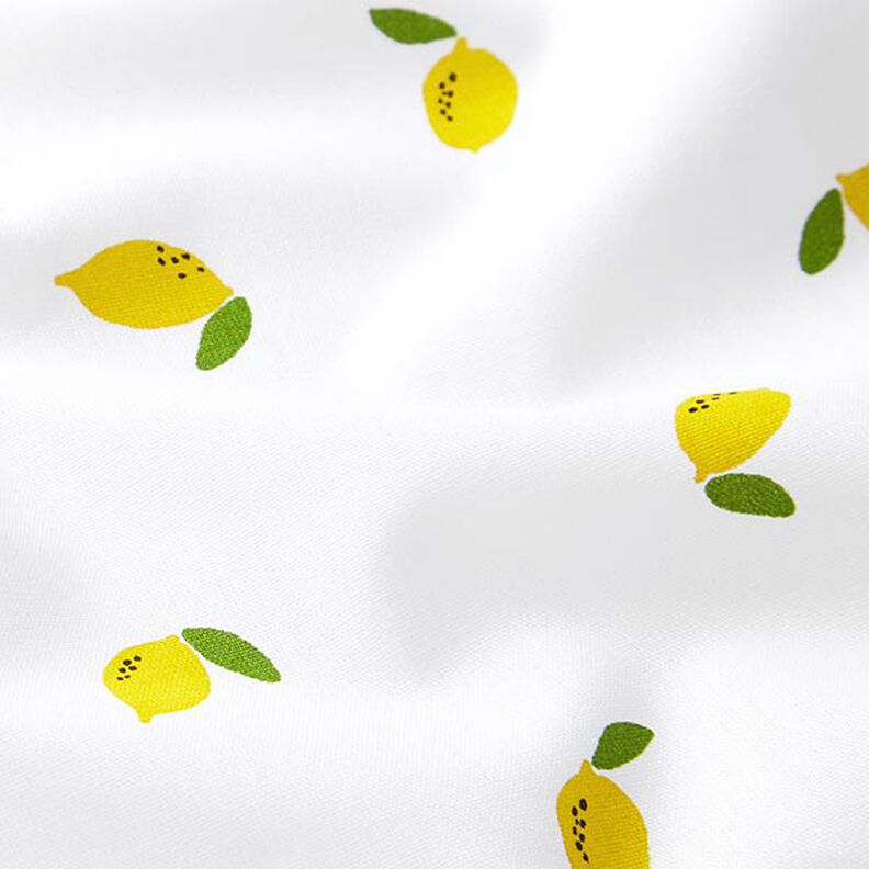 Bavlněný popelín citróny – bílá,  image number 2