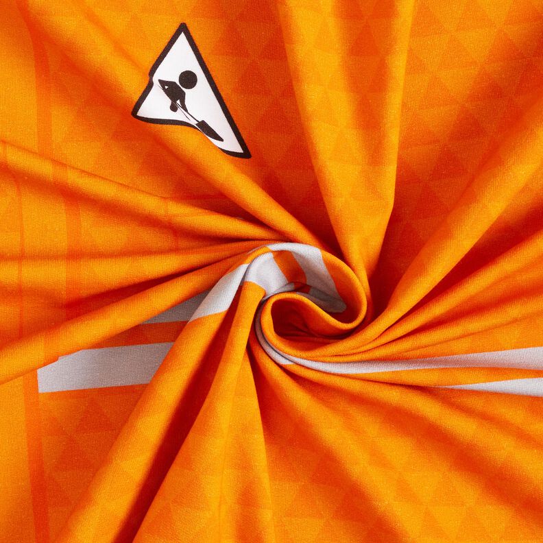 Francouzské froté Panel Staňte se jednou stavebním dělníkem | Stoff&Liebe – světle oranžová/stříbrně,  image number 3
