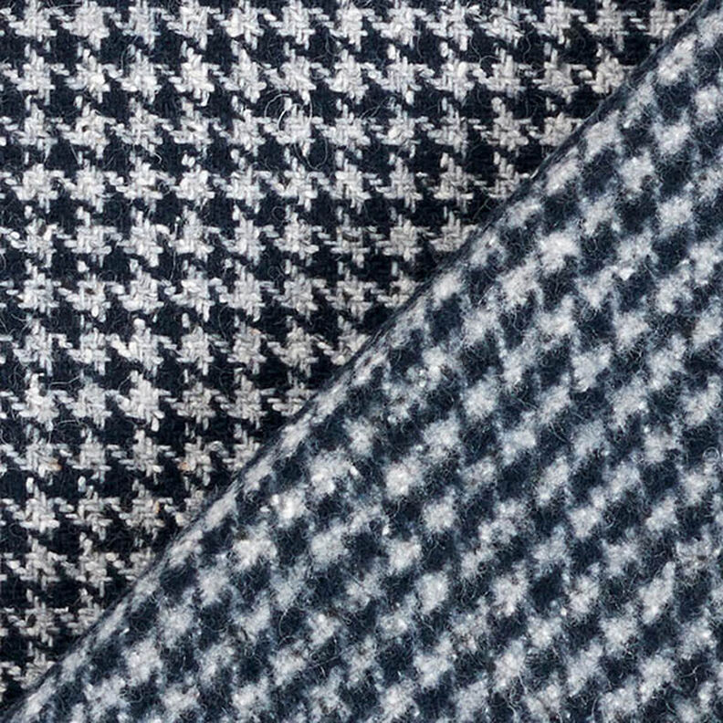 Kabátová tkanina Pepita kostkovaná – namornicka modr, image number 4