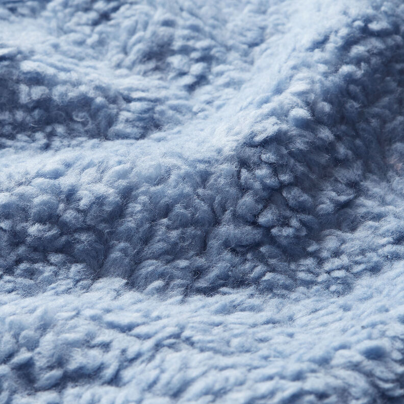 Materiál sherpa Směs s bavlnou Jednobarevné provedení – ocelová modr, image number 2