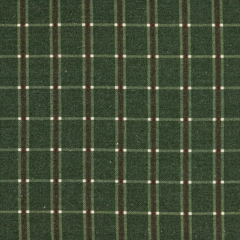 Dekorační látka Polopanama Elegantní kostkovaný vzor – jedlově zelená/karmínově červená, image number 1
