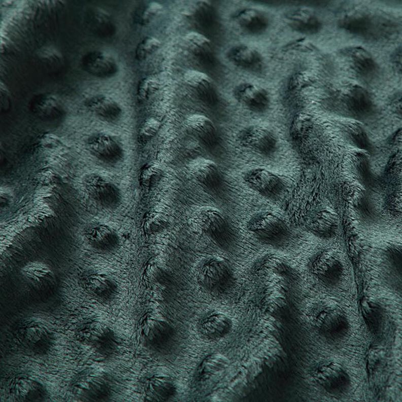 Hebký fleece vyražené puntíky – tmavě zelená,  image number 2