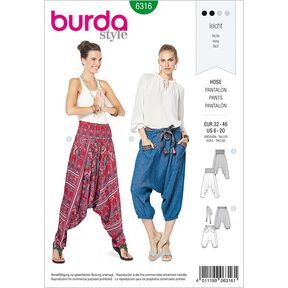 Kalhoty, Burda 6316 | 32 - 46, 
