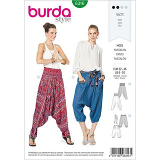 Kalhoty, Burda 6316 | 32 - 46, 