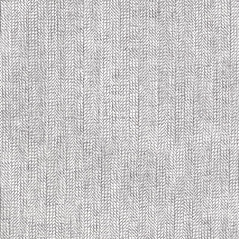 Směs lnu a bavlny se vzorem rybí kost – stříbrná, image number 1