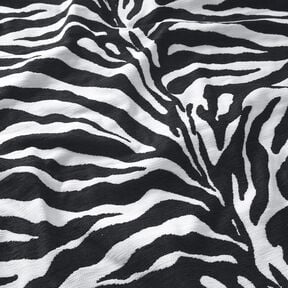 Čalounická látka Žakár Zebra – bílá/černá, 