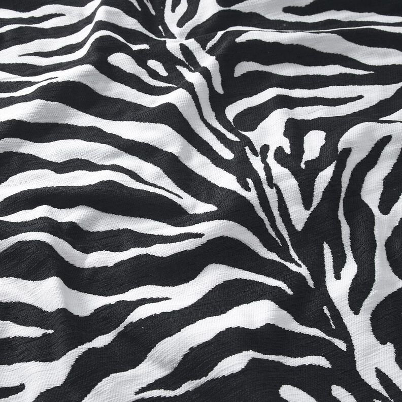 Čalounická látka Žakár Zebra – bílá/černá,  image number 2