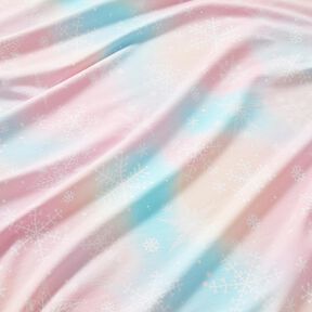 Bavlněný žerzej Akvarelový přechod sněhových vloček | Glitzerpüppi – ledově modrá/rose, 