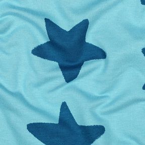 Hebká teplákovina Hvězdy | Poppy Fabrics – brilantní modrá/oceánská modrá, 