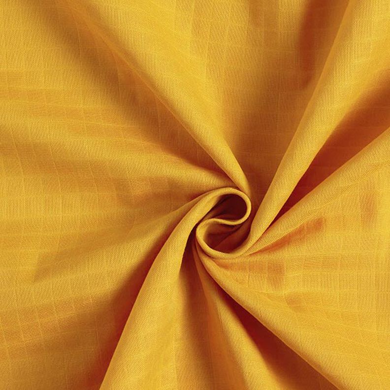 Mušelín / dvojitá mačkaná tkanina Kostičky Doubleface (oboustranná látka) – kari žlutá,  image number 1