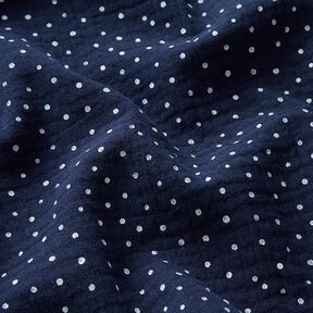 Mušelín / dvojitá mačkaná tkanina Puntíky – namornicka modr/bílá, 
