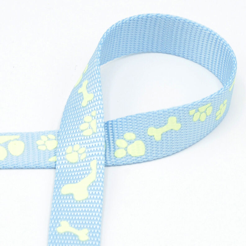 Reflexní tkaná páska Vodítko pro psa [20 mm]  – světle modra,  image number 1
