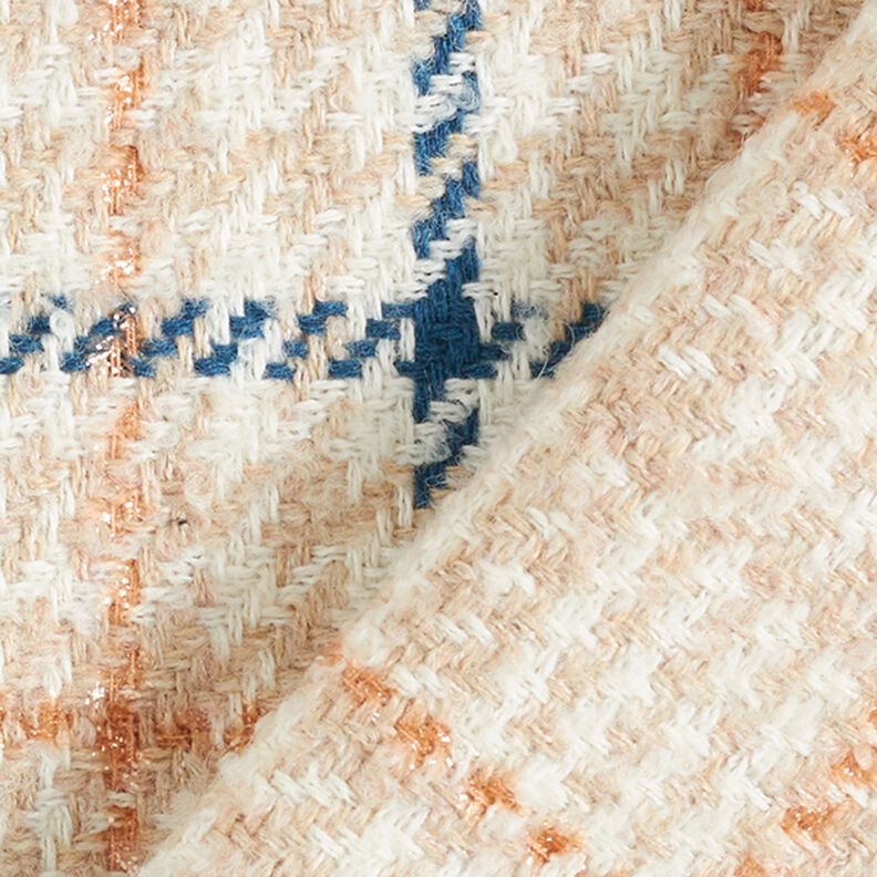 Kabátová tkanina kostky & Houndstooth – bílá/světle béžová,  image number 4