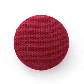 Potažený knoflík, Len Medium – bordó, 