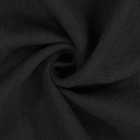 Lněná tkanina směs ramie praná na kameni, vysoká kvalita – černá, 