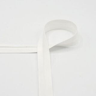 Šikmý proužek Popelín [20 mm] – vlněná bílá, 