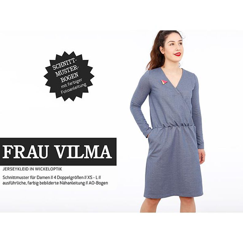 Žerzejové šaty FRAU VILMA v zavinovacím vzhledu | Studio Schnittreif | XS-XXL,  image number 1