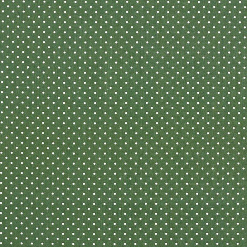 Bavlněný popelín Malé puntíky – tmavě zelená/bílá,  image number 1