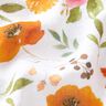 Mušelín / dvojitá mačkaná tkanina barevné akvarelové květiny digitální potisk – bílá,  thumbnail number 2