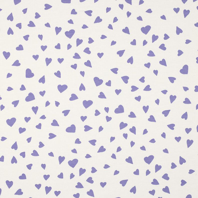 Letní teplákovina Srdíčka | Poppy Fabrics – slonová kost/šeříková,  image number 1