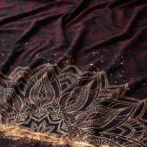 Bavlněný žerzejLátka s bordurou Mandala se zlatými skvrnami | Glitzerpüppi – černohnědá/zlatá, 