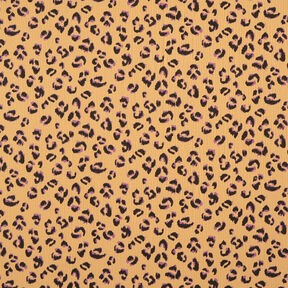 Mušelín / dvojitá mačkaná tkanina Leopard – starozlatá/červenofialková, 
