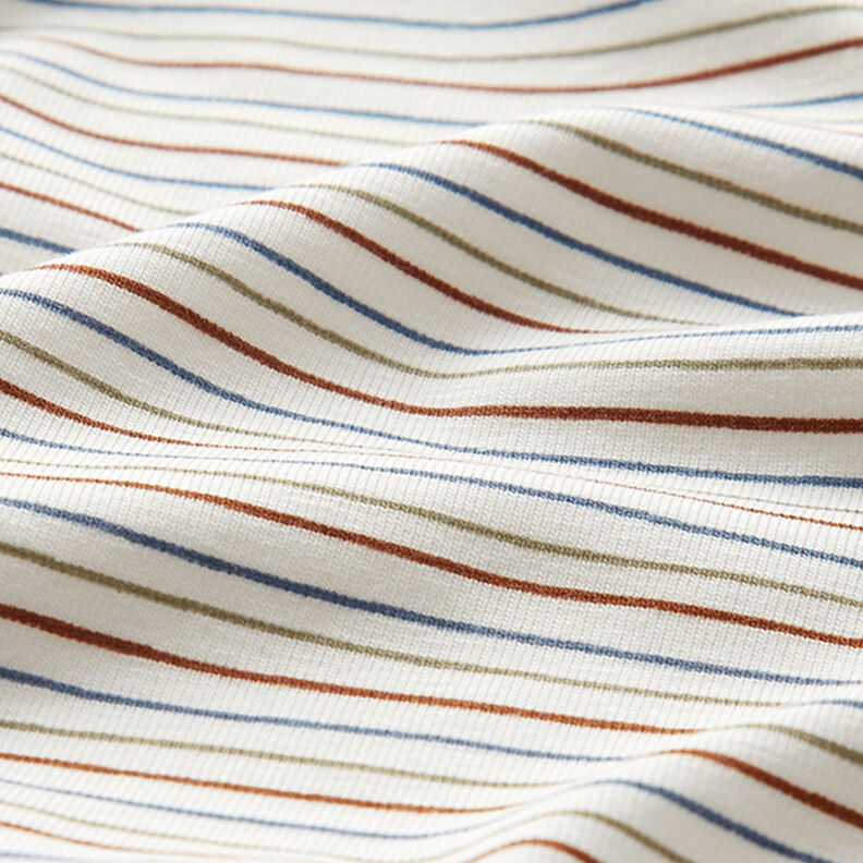 Bavlněný žerzej Nakreslené čáry  – vlněná bílá,  image number 2