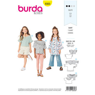 Tričko, Burda 9303 | 116 - 146, 