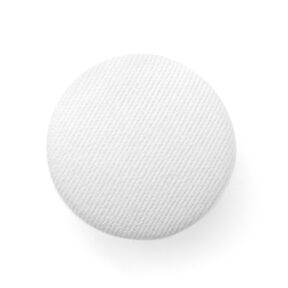 Potažený knoflík, Bavlněný kepr stretch – bílá, 