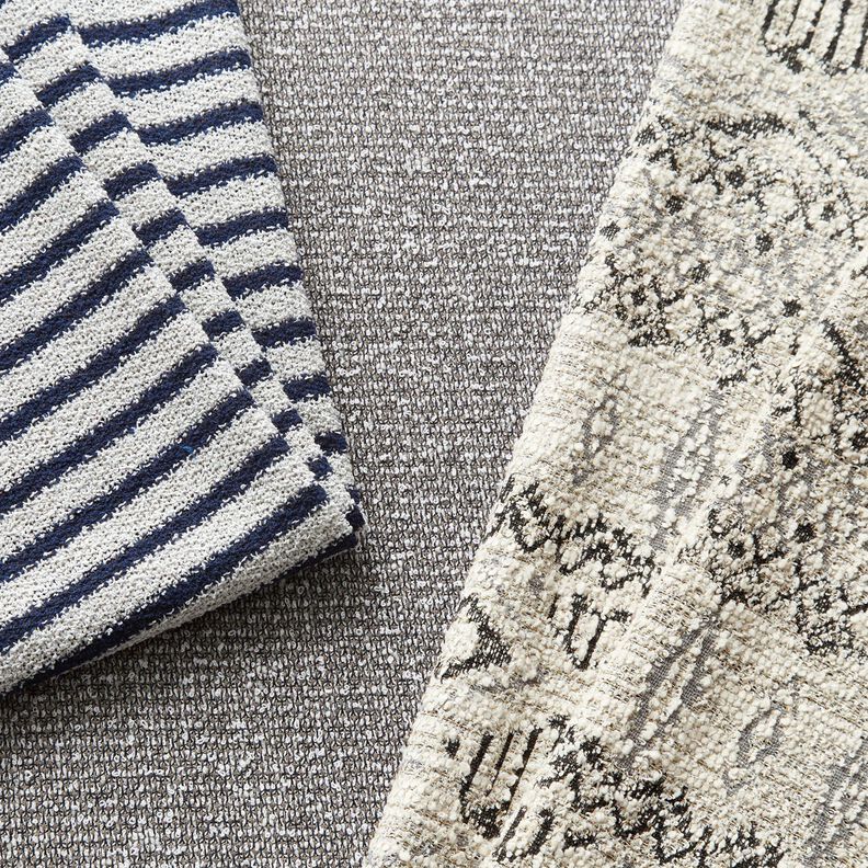 Úplet buklé se vzorem ikat – šedá/bílá,  image number 5